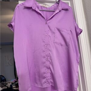 Elegant Women's Lavender Button-Down Shirt